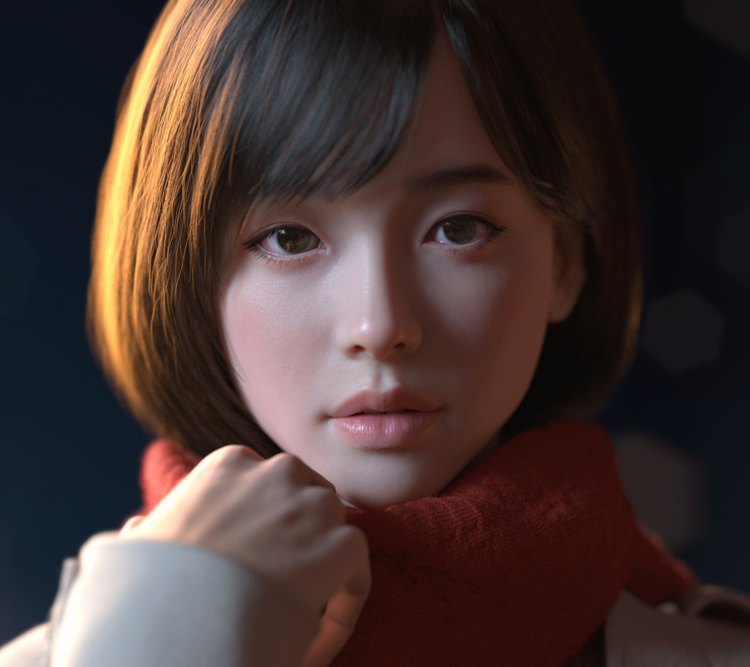 Download wallpaper girl, Japanese, Japan, anime, girl, Winter, japan, Yeon,  section rendering in resolution 1080x960