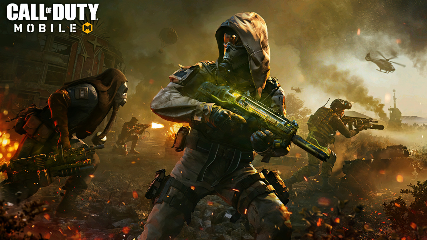 Download wallpaper call of duty, cod, call of duty mobile, ghost hazmat,  section games in resolution 1366x768