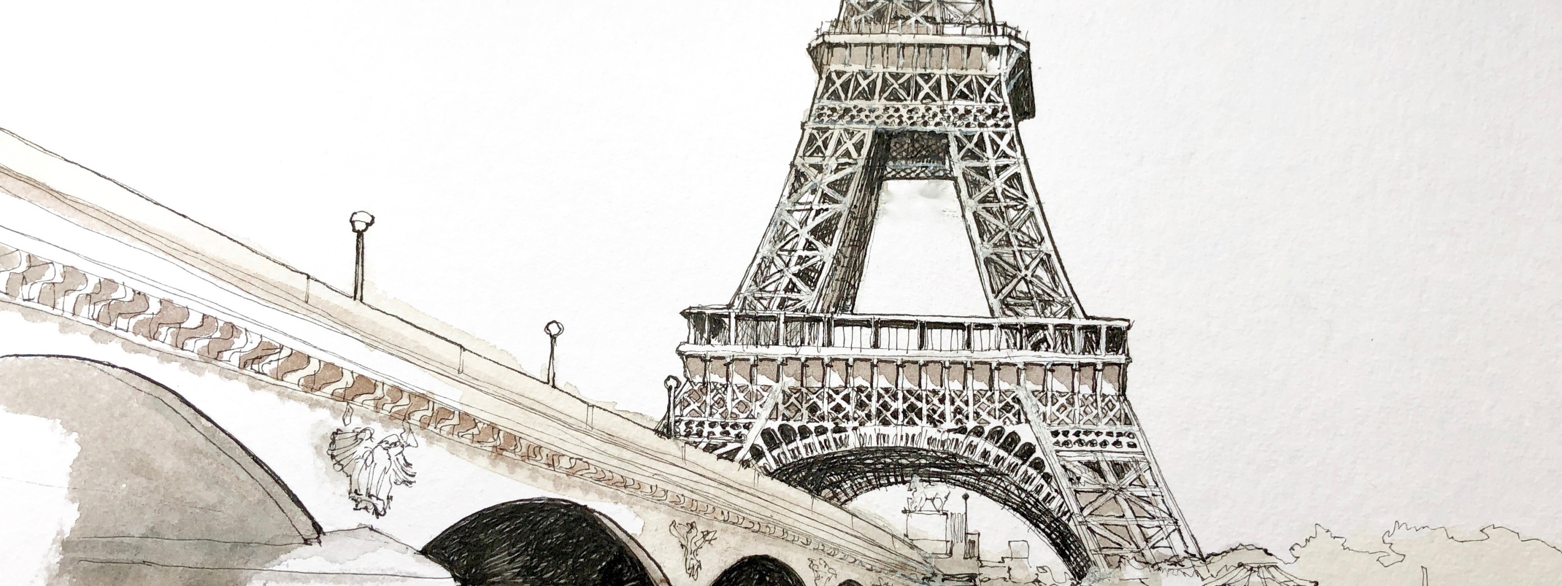 Картины Парижа карандашом