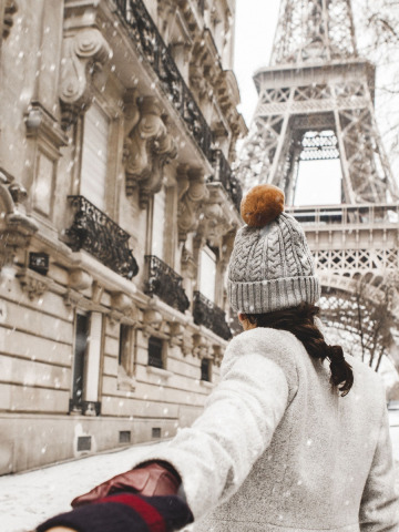 Download wallpaper Love, Paris, Winter, France, Snow, Street, Wallpaper,  Woman, Mood, section mood in resolution 360x480