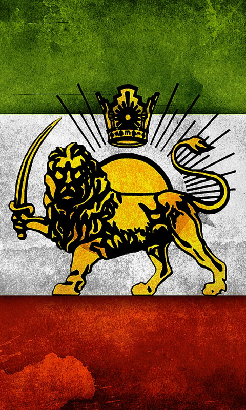 Download wallpaper Sun, Lion, Flag, Iran, Flag Of iran, section textures in  resolution 480x800