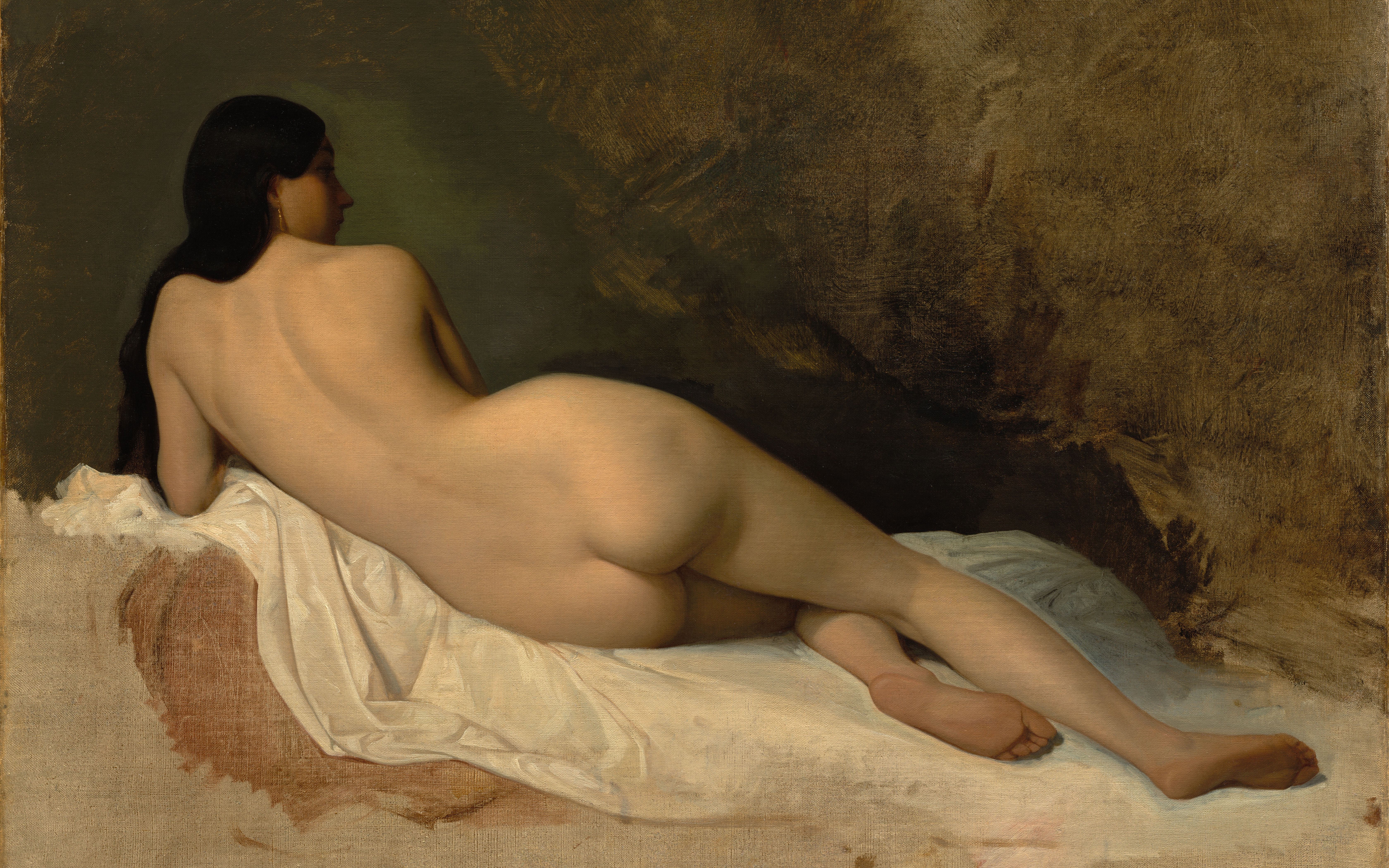 The Bath Nude Marc Charles Gabriel Gleyre Painting In Oil For Sale