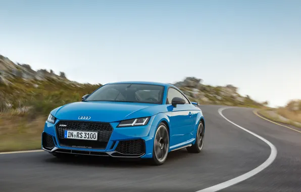 Picture road, machine, Audi, markup, lights, coupe, turn, TT RS, 2020