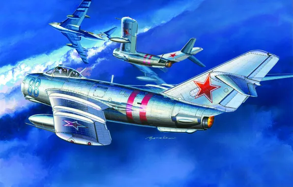 Picture THE SOVIET AIR FORCE, OKB Mikoyan and Gurevich, The MiG-17, Fresco, Soviet jet fighter