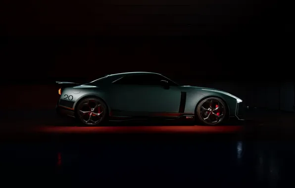 Picture background, Nissan, GT-R, dark, R35, in profile, Nismo, ItalDesign, 2020, V6, GT-R50, 720 HP