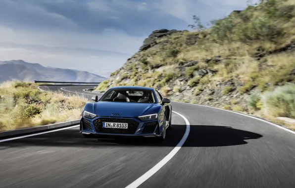 Picture asphalt, movement, Audi, sports car, Audi R8, V10, quattro performance