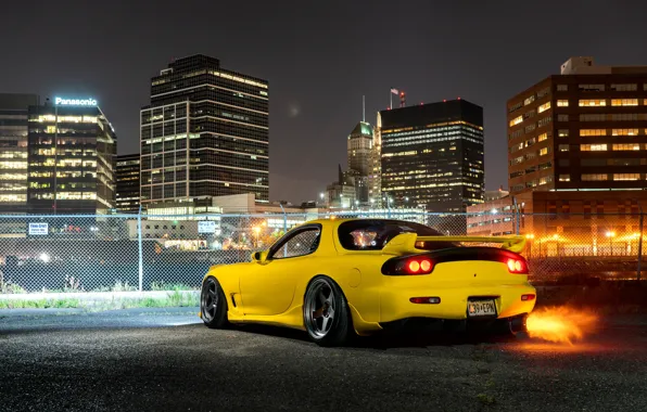 Picture Yellow, RX-7, Rear view