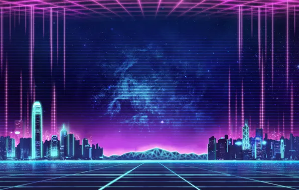 Picture Music, The city, Background, City, 80s, Neon, 80's, Synth, Retrowave, Synthwave, New Retro Wave, Futuresynth, …
