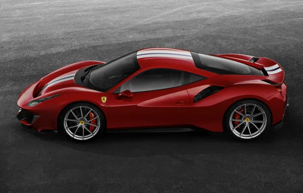 Picture grey, background, silhouette, Ferrari, 2019, V8 twin turbo, 488 Pista