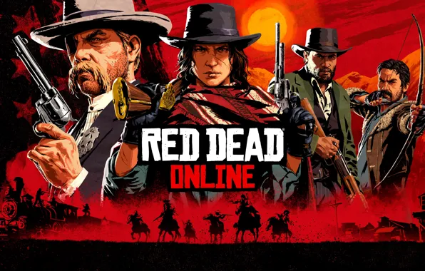 Picture the bandits, Rockstar, cowboy, wild West, Red Dead Redemption 2, Red Dead Online