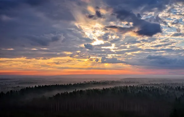 Picture Lithuania, sunset, nature