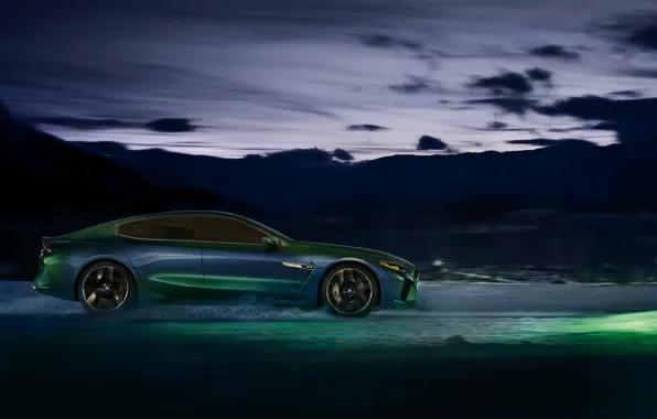 Picture dark, coupe, BMW, profile, 2018, M8 Gran Coupe Concept
