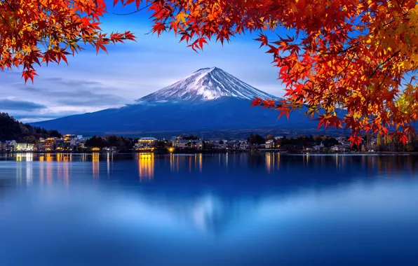 Picture autumn, leaves, trees, Park, Japan, Japan, mount Fuji, nature, park, autumn, mountain, lake, leaves, tree, …
