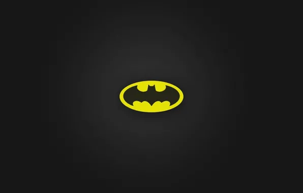 Picture logo, black, Batman, minimalism, yellow, black background, simple background