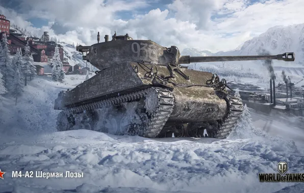 Picture winter, WoT, Sherman, World of Tanks, Sherman, Wargaming, M4-A2