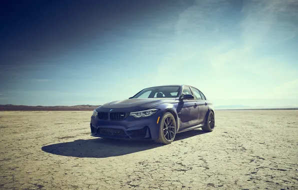 Picture dust, BMW, blue, dry lake