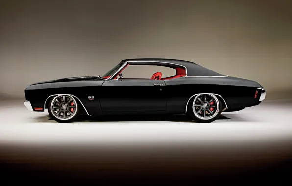 Picture Black, Chevrolet, Machine, Tuning, Classic, Drives, Chevelle, Muscle Car, SS454
