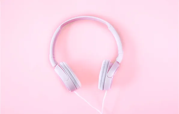 Picture pink, minimalism, headphones, minimalism, pink, headphones, background