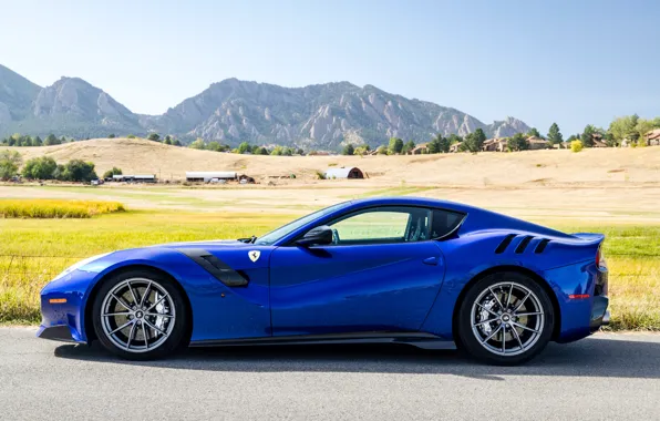 Picture blue, sports car, side view, Gran Turismo, Ferrari F12 TDF