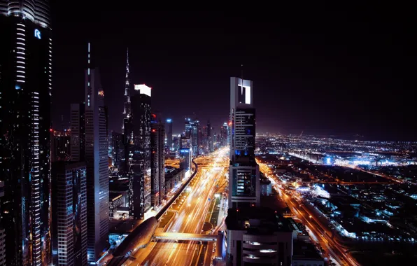 Picture night, city, Dubai, night city, Dubai, night, night city
