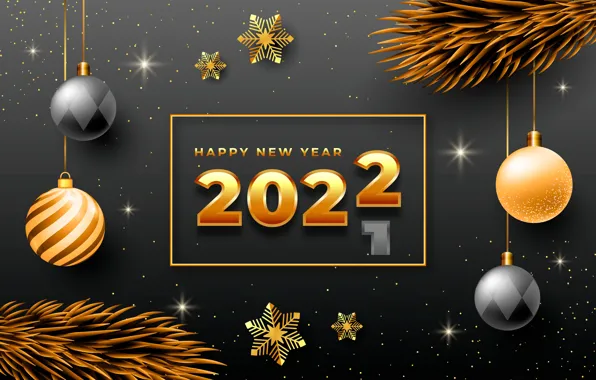 Picture balls, snowflakes, background, balls, figures, New year, 2022