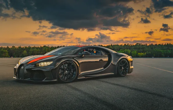 Picture sunset, Prototype, the evening, Bugatti, supercar, hypercar, Chiron, 2019, Super Sport 300+