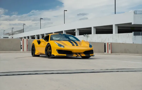 Picture Ferrari, Black, Yellow, 488 Pista