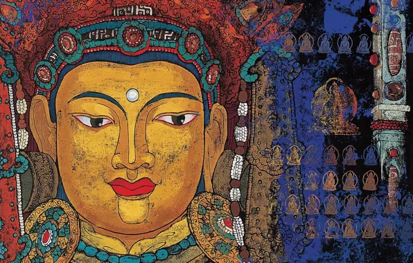 Picture painting, religion, Buddha, icon, the supreme god, minor deities, tibetan mythology