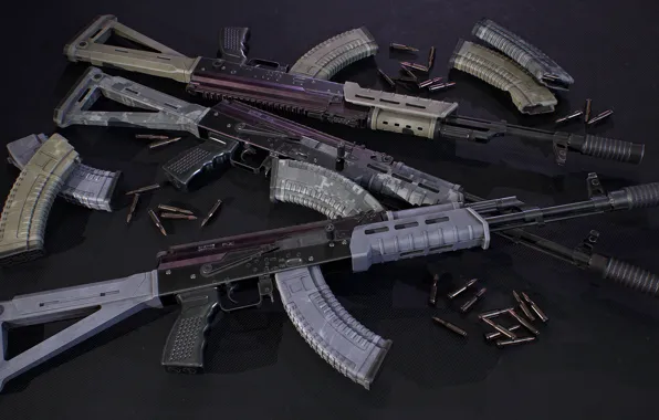 Picture rendering, weapons, tuning, Machine, Gun, weapon, render, Kalashnikov, render, 3d art, AKM, Assault rifle, Russian, …