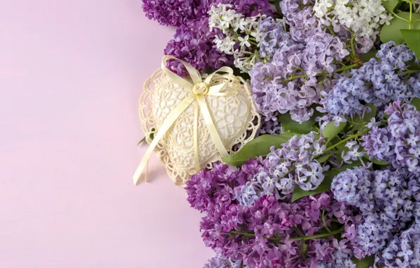 Picture heart, heart, flowers, lilac, romantic, lilac