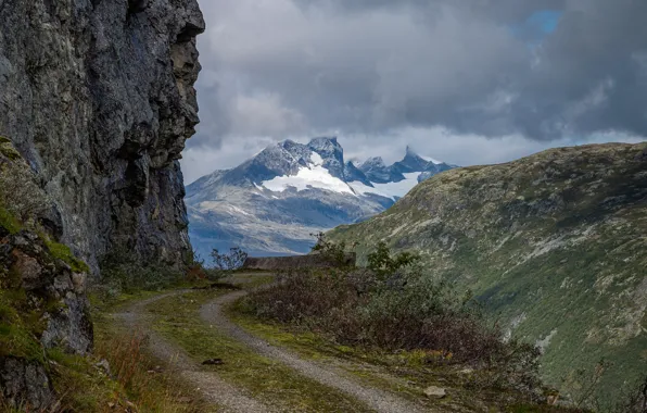 Picture road, mountains, Norway, Jotunheimen, Norway