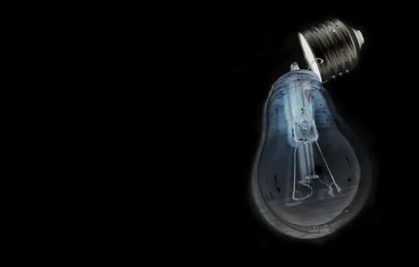 Picture light, darkness, lamp, a blown bulb