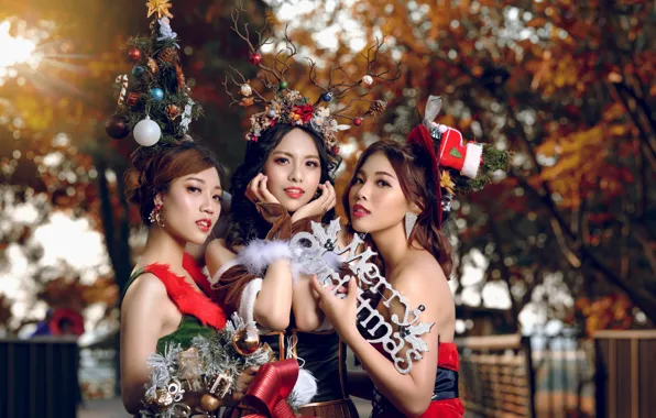 Picture girls, holiday, happy new year, merry christmas
