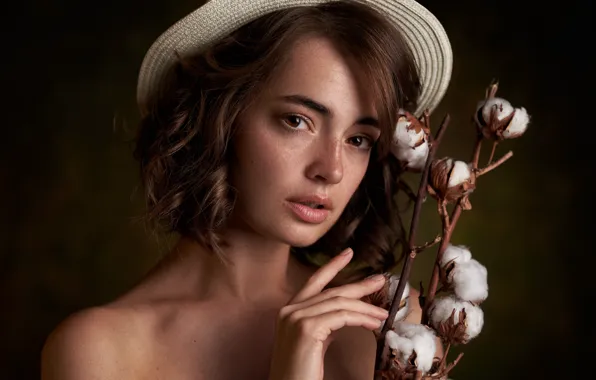Picture girl, hat, Lydia Samodurova, Maxim Fawn