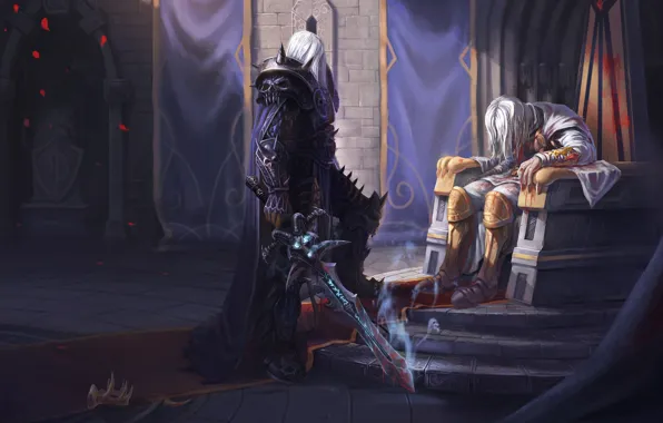 Picture King, WOW, Lich King, Warcraft, Blizzard, Paladin, Arthas, Frostmourne, Arthas, Illustration, Characters, WarCraft 3, The …