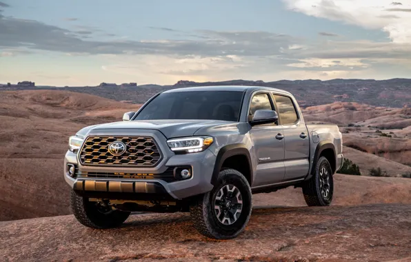 Picture photo, Grey, Toyota, Pickup, Car, Double Cab, TRD, Tacoma, Off-Road, 2020