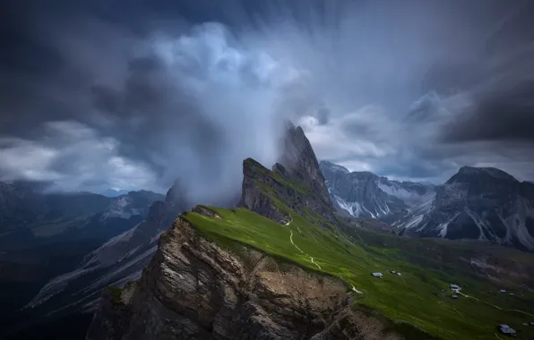 Picture the sky, clouds, mountains, rocks, Alps