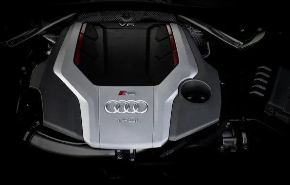 Picture Audi, engine, TFSI, RS 5, 2020, V6 Biturbo, 450 HP, RS5 Sportback
