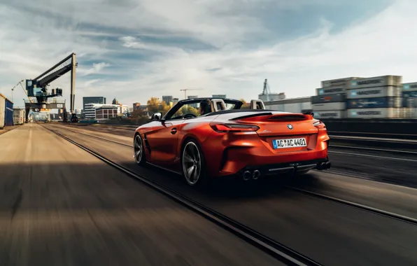 Picture BMW, back, Roadster, in motion, industrial zone, double, AC Schnitzer, BMW Z4, M40i, Z4, 2019, …