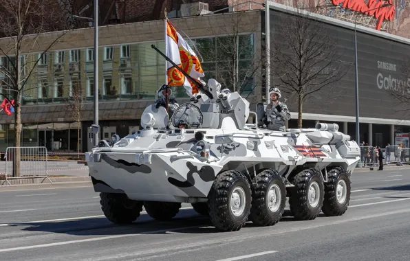 Picture flag, Victory Parade, THE BTR-82A, Armor, The winter version of the camouflage