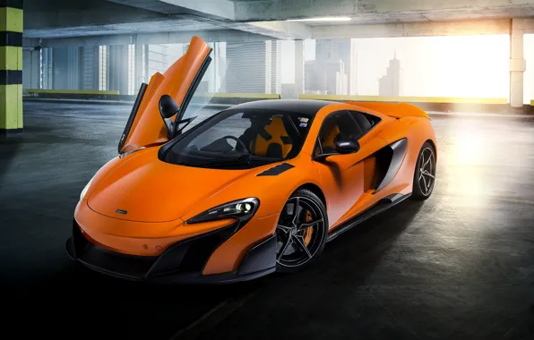 Picture McLaren, Orange, Door, Super Car, Sight