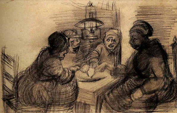 Picture Vincent van Gogh, Sharing a Meal, Four People