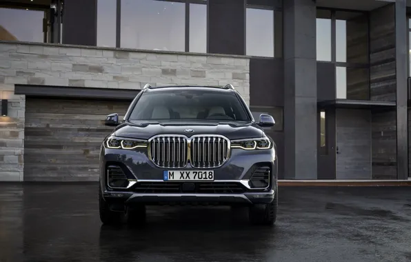 Picture BMW, 2018, crossover, SUV, 2019, BMW X7, X7, G07, house wall
