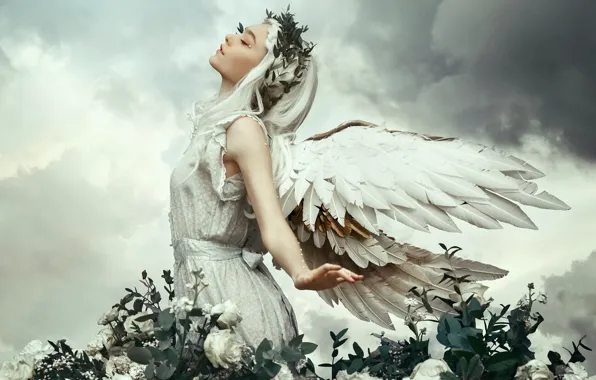 Picture girl, nature, angel