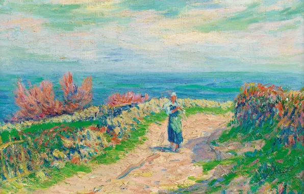 Picture landscape, picture, Henri Sea, Henry Moret, The road by the Sea