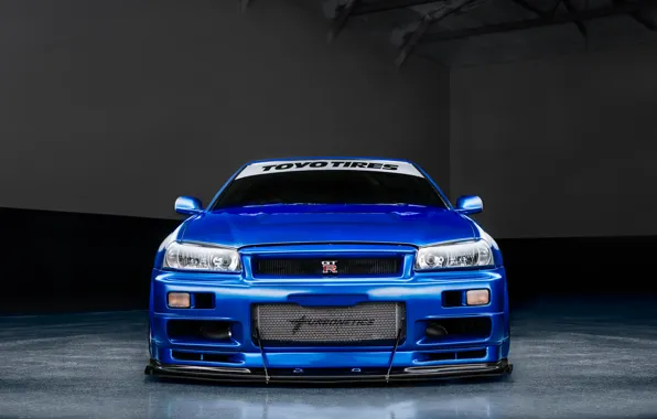 Picture GT-R, R34, TOYO TIRES, Front view
