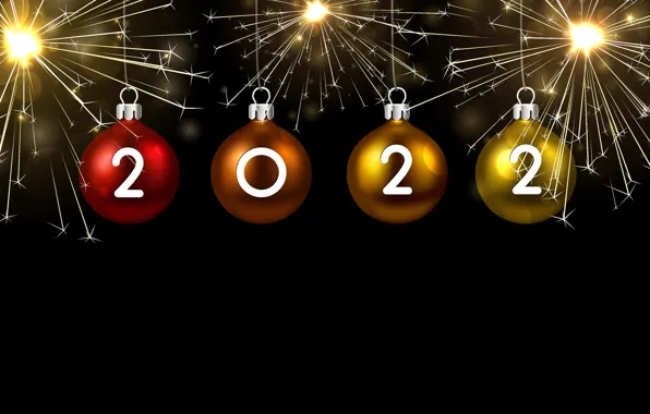 Picture winter, background, balls, toys, figures, New year, new year, 2022