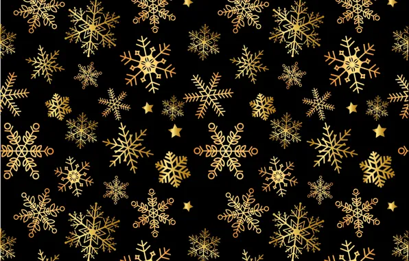 Picture snowflakes, background, gold, Christmas, New year, golden, christmas, winter, background, pattern, merry, snowflakes, seamless