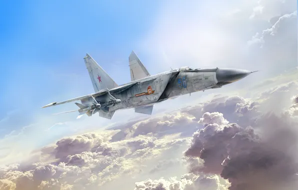 Picture fighter, USSR, fighter-interceptor, THE SOVIET AIR FORCE, Ivan Hurenko, MiG-25ПД