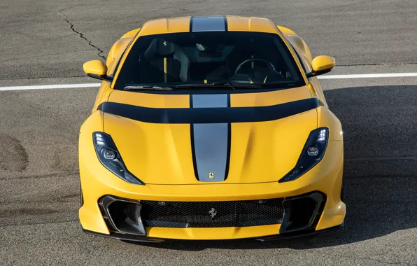 Picture Yellow, Look, Ferrari, Light, Ferrari, Front, Supercar, Yellow, Supercar, Competition, Sight, Superfast, 812